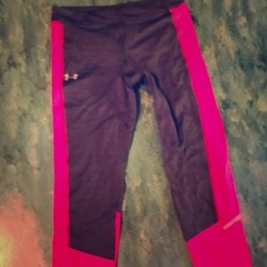 Under armour hot pink and grey tight sweatpants